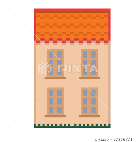 西洋風の建物のピクセルイラストレーション 97856771