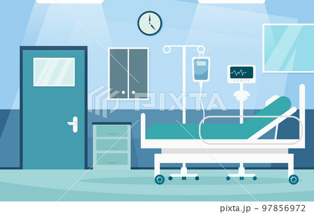 Inpatient department . Hospital scene . Flat design . Vector . Inpatient department . Hospital scene . Flat design . Vector . 97856972