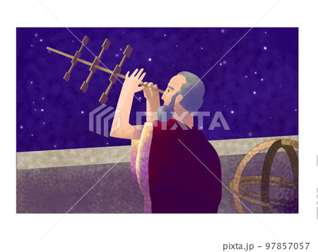 天文台で星の観測をする古代ギリシャの天文学者ヒッパルコス 97857057