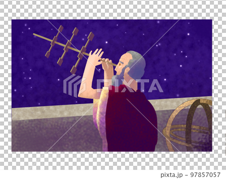 天文台で星の観測をする古代ギリシャの天文学者ヒッパルコス 97857057