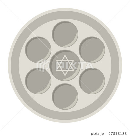 Happy Pesach Jewish Passover plate illustration. Holiday background with traditional symbols. 97858188