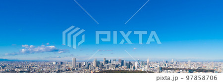 東京・新宿副都心の高層ビル群（コピースペースあり） 97858706