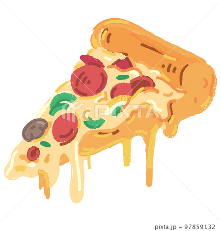 cheesy pizza sliced painting style vector illustration 97859132
