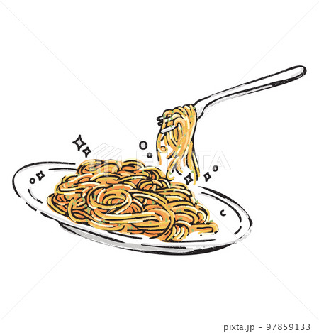 spaghetti dish hand drawn painting style vector illustration 97859133
