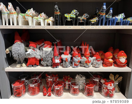 Souvenirs in a local shop in Skansen , the Swedish museum. Souvenirs in a local shop in Skansen , the Swedish museum. 97859389