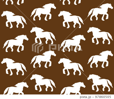 Vector seamless pattern of gypsy horse silhouette Vector seamless pattern of gypsy horse silhouette 97860505