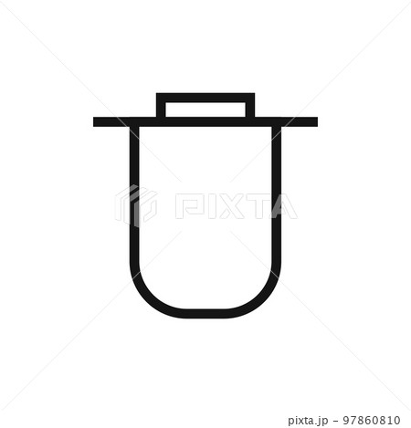 Trash line icon isolated on white background. Black flat thin icon on modern outline style. Linear symbol and editable stroke. Simple and pixel perfect stroke vector illustration. 97860810