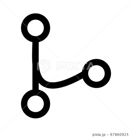Git merge icon line isolated on white background. Black flat thin icon on modern outline style. Linear symbol and editable stroke. Simple and pixel perfect stroke vector illustration. 97860925