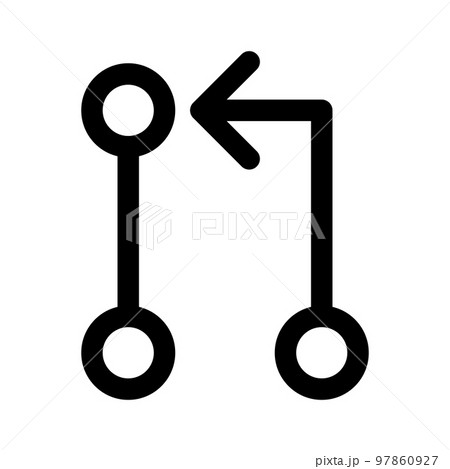 Git pull request icon line isolated on white background. Black flat thin icon on modern outline style. Linear symbol and editable stroke. Simple and pixel perfect stroke vector illustration. 97860927