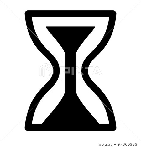 Hourglass icon line isolated on white background. Black flat thin icon on modern outline style. Linear symbol and editable stroke. Simple and pixel perfect stroke vector illustration. 97860939