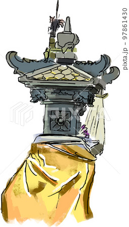 illustration Balinese religious tower temple illustration Balinese religious tower temple 97861430
