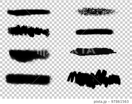 Set of hand drawn brushes imitating charcoal strokes Set of hand drawn brushes imitating charcoal strokes 97861563
