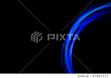 Abstract modern banner design. Glowing neon lines circle on black background. Abstract modern banner design. Glowing neon lines circle on black background. 97861577