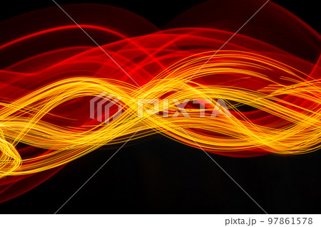 Abstract modern technology banner design. Digital neon fractal lines on black background. Abstract modern technology banner design. Digital neon fractal lines on black background. 97861578