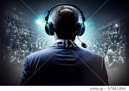 Speaker in front of crowd of people 97861894