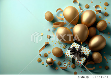Gift box with baloons 97861923