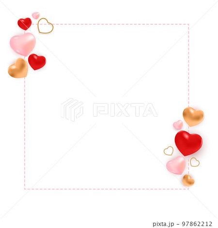 Valentine s Day Frame with Hearts. Vector Illustration. EPS10 97862212