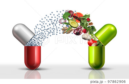 Herbal Versus Synthetic Medicineのイラスト素材 [97862906] - PIXTA