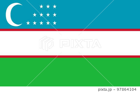 世界の国旗ーウズベキスタンUzbekistanー 97864104