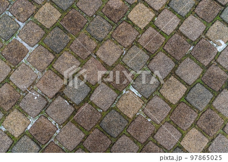 stone tiles pattern brown and gray close up, town square stone tiles pattern brown and gray close up, town square 97865025