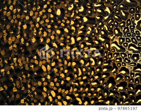 朝日に照らされた結露 97865197