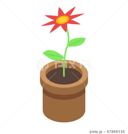 Nursing home flower pot icon. Isometric of nursing home flower pot vector icon for web design isolated on white background Nursing home flower pot icon. Isometric of nursing home flower pot vector icon for web design isolated on white background 97866536