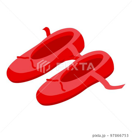 Ballet red shoes icon. Isometric of ballet red shoes vector icon for web design isolated on white background Ballet red shoes icon. Isometric of ballet red shoes vector icon for web design isolated on white background 97866753