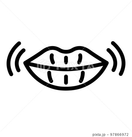 Wrinkles lips icon. Outline wrinkles lips vector icon for web design isolated on white background Wrinkles lips icon. Outline wrinkles lips vector icon for web design isolated on white background 97866972