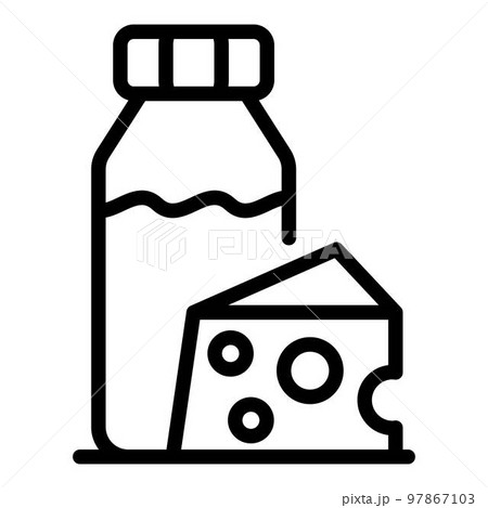 Natural milk cheese icon. Outline natural milk cheese vector icon for web design isolated on white background 97867103