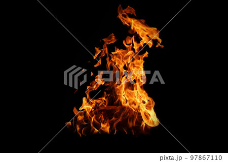 Fire flames on black background. abstract fire flame background. 97867110