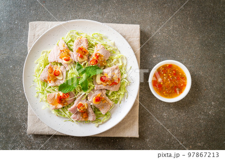 Boiled Pork with Lime Garlic and Chili Sauce 97867213