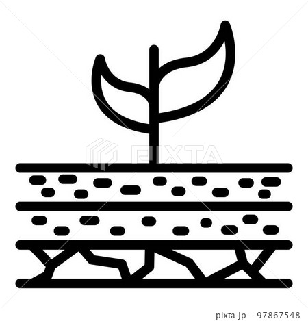 Fertilized soil icon. Outline fertilized soil vector icon for web design isolated on white background 97867548