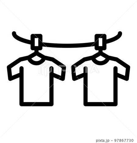 Hanging shirts icon. Outline hanging shirts vector icon for web design isolated on white background 97867730