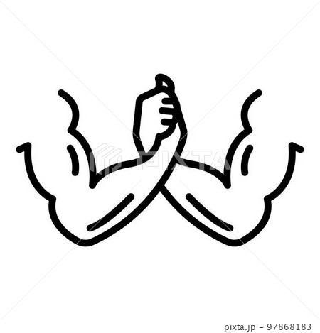 Arm wrestling icon. Outline arm wrestling vector icon for web design isolated on white background 97868183