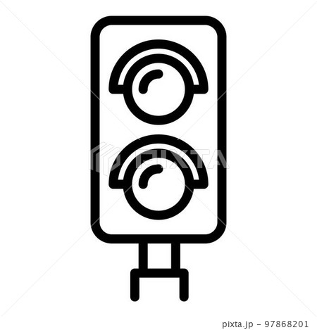 Traffic lights icon. Outline traffic lights vector icon for web design isolated on white background 97868201