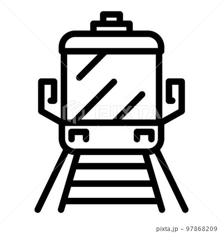 Railway train icon. Outline railway train vector icon for web design isolated on white background 97868209