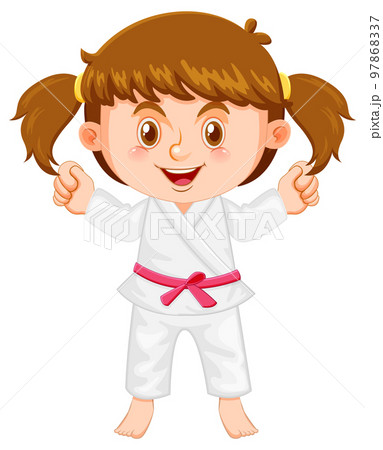 A girl in taekwondo uniform A girl in taekwondo uniform 97868337