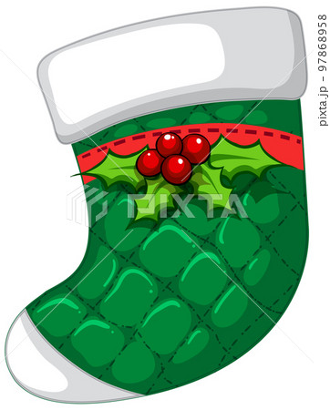 Green Christmas Stocking isolatedのイラスト素材 [97868958] - PIXTA