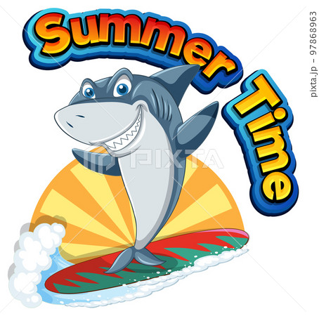 surfing shark clipart images