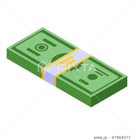 Cash money pack icon. Isometric of cash money pack vector icon for web design isolated on white background 97869371