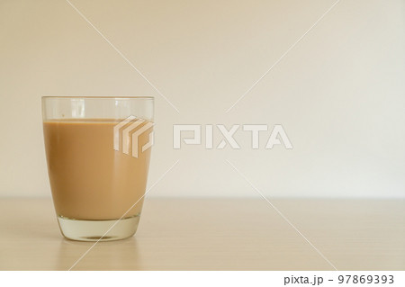 coffee latte glass with ready to drink coffee bottles 97869393