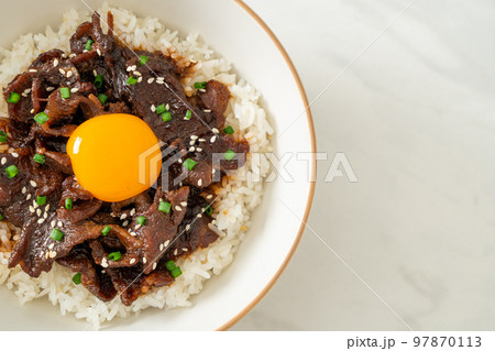 Rice with Soy-Flavoured Pork or Japanese Pork Donburi 97870113