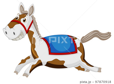 Running horse cartoon on white background Running horse cartoon on white background 97870918