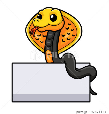 Cute philippines cobra cartoon with blank sign 97871124
