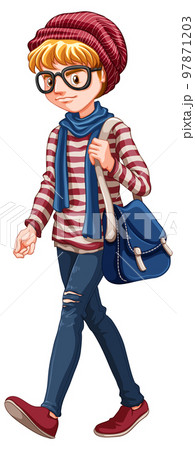 A young man wearing winter outfits A young man wearing winter outfits 97871203