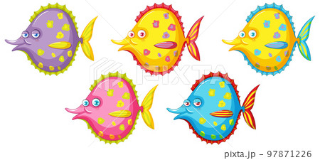 Set of  halibut on white background 97871226