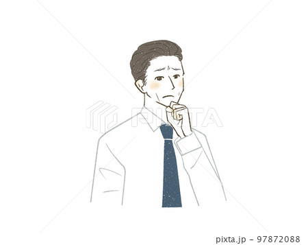 困っている中年男性社員 97872088