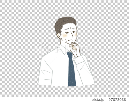 困っている中年男性社員 97872088