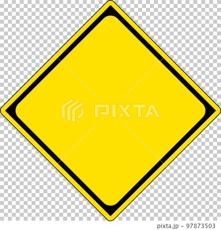 Icon mark traffic sign warning sign traffic sign instruction sign warning sign diamond square yellow frame 97873503