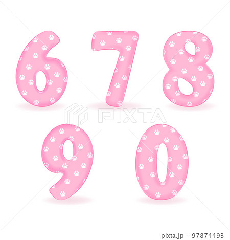 Paw Number, font number illustration 97874493